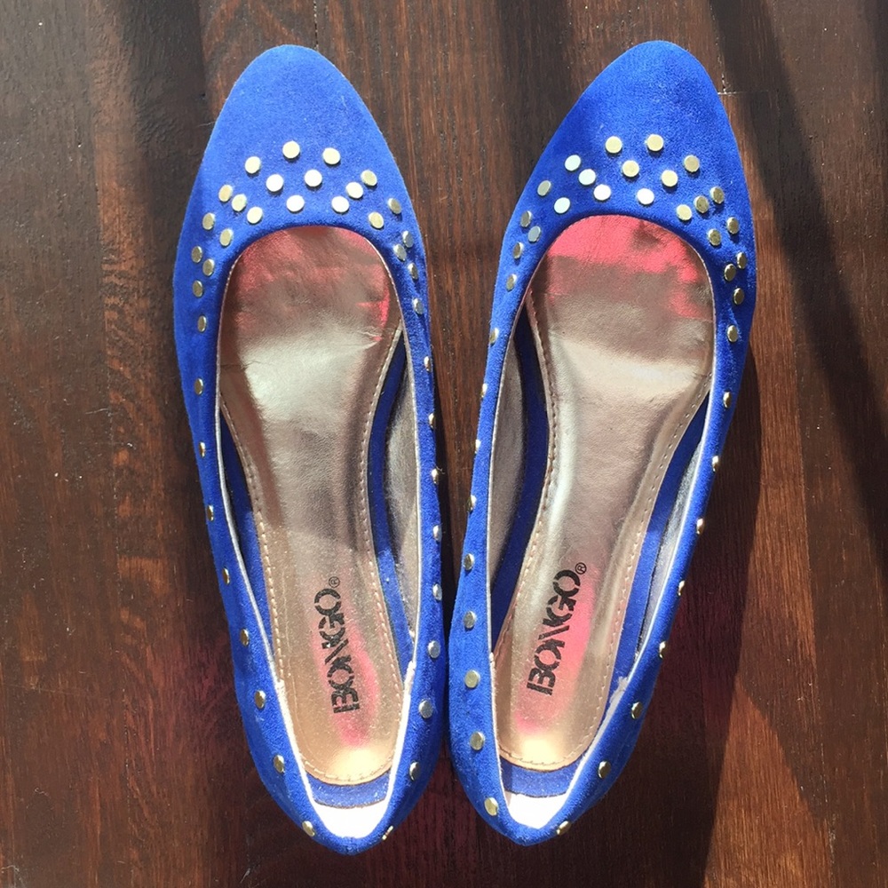 BONGO flats - Cobalt Blue with gold details